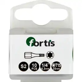 Bit skrętny 1/4" DIN3126 C6.3 T15x25mm opakowanie 10 szt. FORTIS